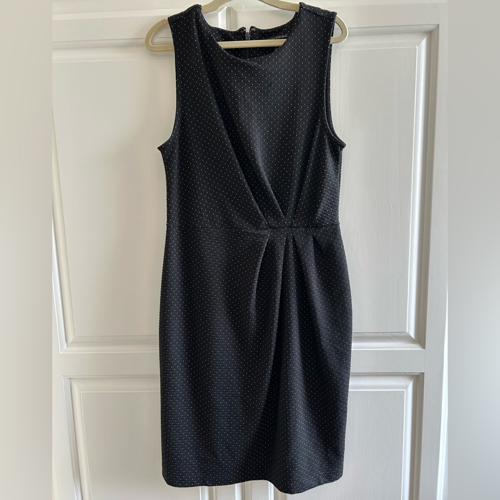 Banana Republic Black Pleated Sheath Midi Dress